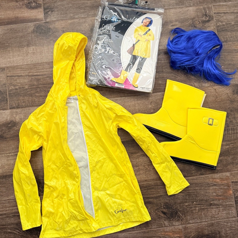 Spirit Halloween Kids Coraline Jones 3 pc Costume, Yellow, L
